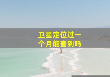 卫星定位过一个月能查到吗