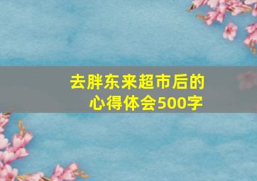 去胖东来超市后的心得体会500字