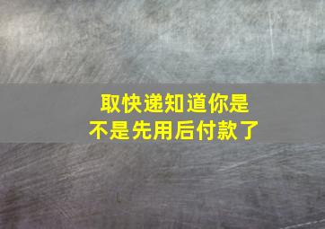 取快递知道你是不是先用后付款了