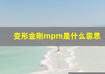 变形金刚mpm是什么意思