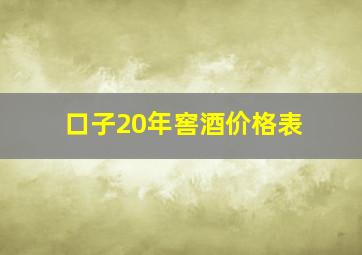 口子20年窖酒价格表