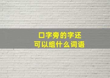 口字旁的字还可以组什么词语