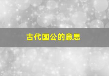 古代国公的意思