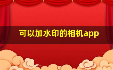 可以加水印的相机app