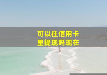 可以往信用卡里提现吗现在