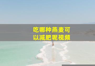 吃哪种燕麦可以减肥呢视频