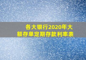 各大银行2020年大额存单定期存款利率表