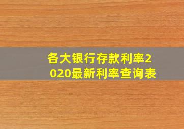 各大银行存款利率2020最新利率查询表