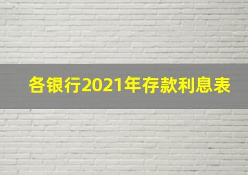 各银行2021年存款利息表