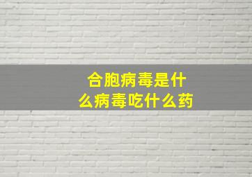 合胞病毒是什么病毒吃什么药