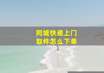 同城快递上门取件怎么下单