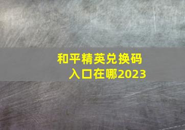 和平精英兑换码入口在哪2023