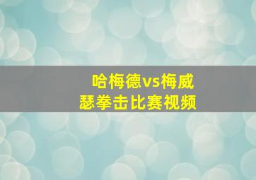 哈梅德vs梅威瑟拳击比赛视频