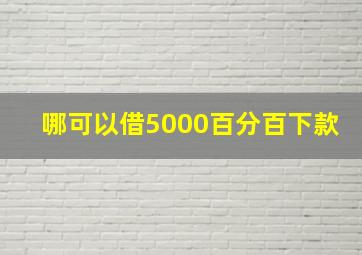 哪可以借5000百分百下款