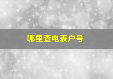 哪里查电表户号