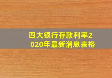 四大银行存款利率2020年最新消息表格