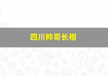 四川帅哥长相