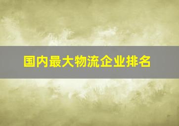 国内最大物流企业排名