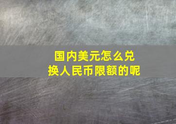 国内美元怎么兑换人民币限额的呢