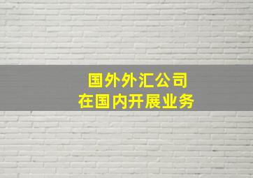 国外外汇公司在国内开展业务