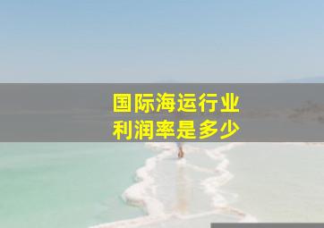 国际海运行业利润率是多少