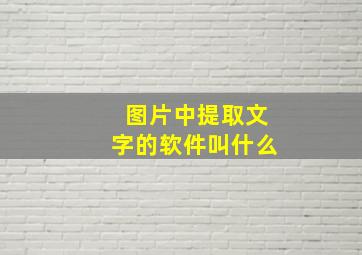 图片中提取文字的软件叫什么