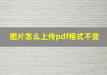 图片怎么上传pdf格式不变