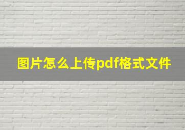 图片怎么上传pdf格式文件