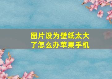 图片设为壁纸太大了怎么办苹果手机