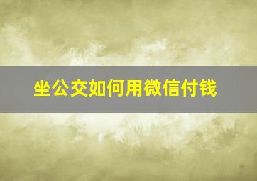 坐公交如何用微信付钱