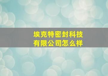 埃克特密封科技有限公司怎么样