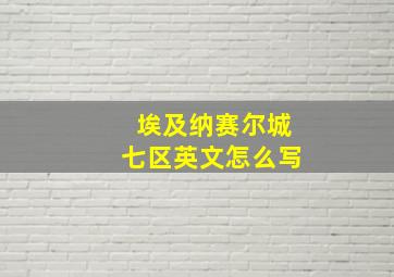 埃及纳赛尔城七区英文怎么写