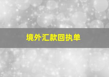 境外汇款回执单