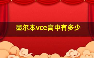 墨尔本vce高中有多少