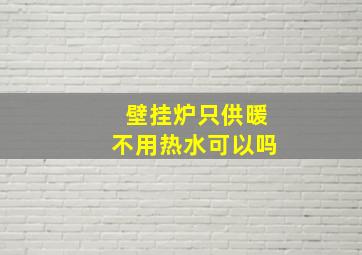 壁挂炉只供暖不用热水可以吗