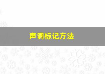 声调标记方法