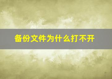 备份文件为什么打不开