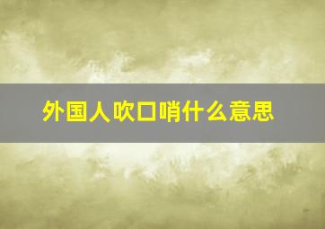 外国人吹口哨什么意思