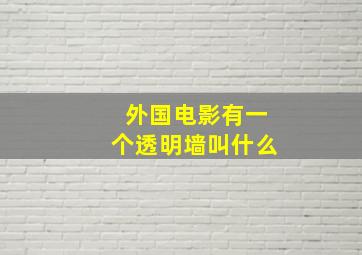 外国电影有一个透明墙叫什么