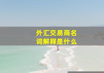 外汇交易商名词解释是什么