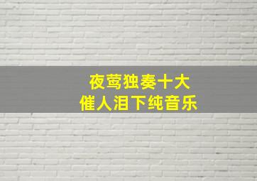 夜莺独奏十大催人泪下纯音乐