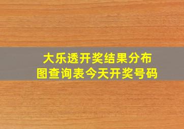 大乐透开奖结果分布图查询表今天开奖号码