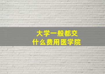 大学一般都交什么费用医学院