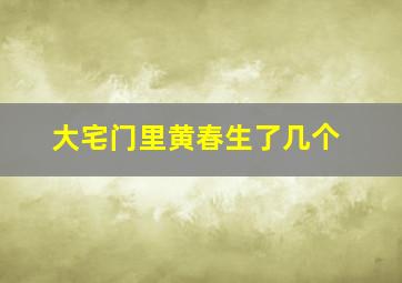 大宅门里黄春生了几个