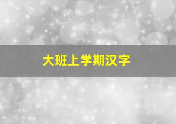 大班上学期汉字