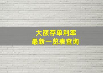 大额存单利率最新一览表查询