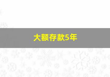 大额存款5年