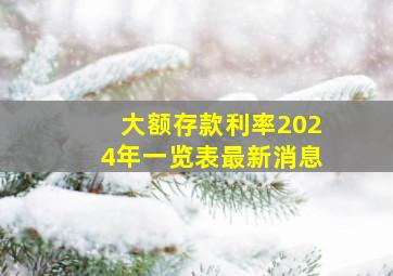 大额存款利率2024年一览表最新消息