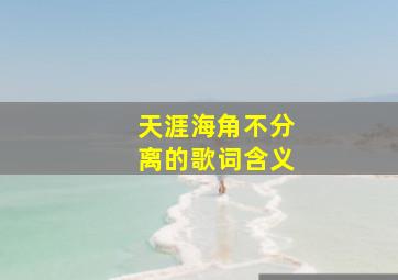 天涯海角不分离的歌词含义