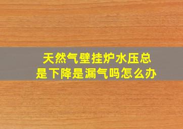 天然气壁挂炉水压总是下降是漏气吗怎么办